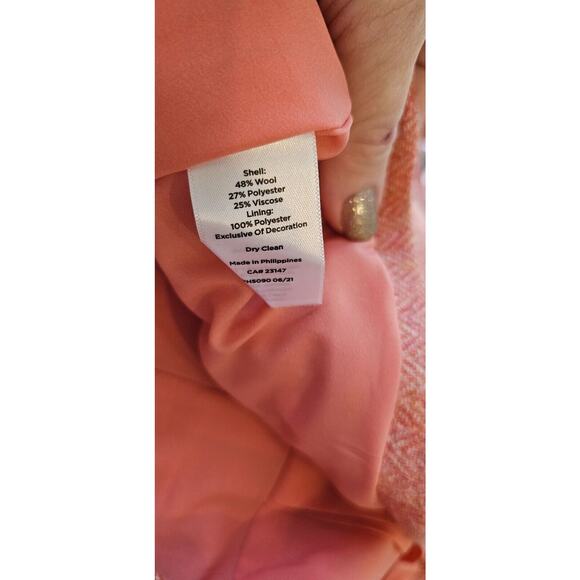NEW Talbots Shelted Wool Blend Career Jacket Blazer Coral Orange Women 16 Petite - Picture 6 of 6
